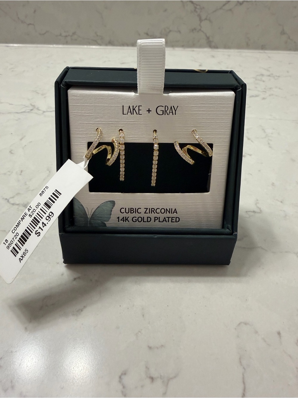 Lake + Gray 14K Gold-Plated Cubic Zirconia Earring Set - Gold